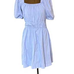 J. Crew Sky Blue Mini Dress with Puff Sleeves